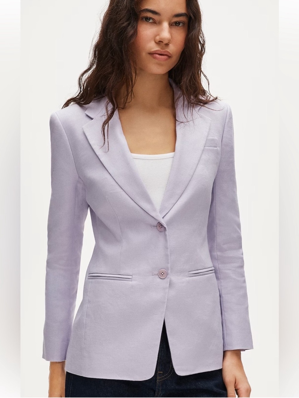 J.Crew 14 TALL Margeaux Blazer Lavender Blush Linen Blend Notch Lapel NWT